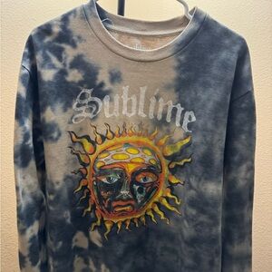 Sublime Tie-Dye Sweatshirt - Blue and Gray long sleeves